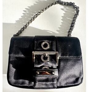 Prada Black Satin Chain Strap Small Handbag